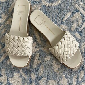 Dolce Vita Women's Cream Woven Slide Sandals 9.5